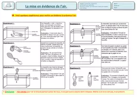 Aperçu - Expériences - Fiche d'expériences sur l'AIR - Page de couverture