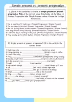 Vorschau - Arbeitsblätter - simple present vs. present progressive - Deckblatt