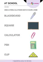 anteprima - Esercizi - Cosa trovo a Scuola? PARTE 1 - At School / Inglese Beginner - Pagina 1