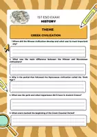 Vista previa - Refuerzo / NEE / Materiales de apoyo - 1 ESO EXAMEN HISTORIA GRECIA BILINGÜE - página 1