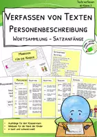 Vorschau - Arbeitsblätter - Personenbeschreibung schreiben – Musteraufsatz, Steckbriefe & Schreibhilfe | ab Klasse 3 - Deckblatt
