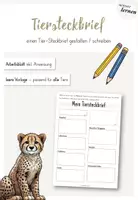 Vorschau - Arbeitsblätter - Wüstentier - Tiersteckbrief schreiben - Deckblatt