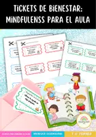 Vista previa - Tarjetas / Manipulativos - Tickets de Bienestar para el Aula | Recursos de calma y regulación emocional para Primaria (6-12 años) - página 1