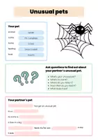 Vorschau - Arbeitsblätter - Unusual Pets – Information Gap Activity (CLT) - Deckblatt