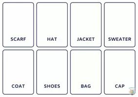 Vista previa - Hojas de trabajo - Libro de vocabulario básico en inglés, cut and paste, flashcards - página 1