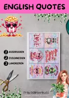 Vorschau - Mal- und Bastelvorlagen - English Quotes Kärtchen mit Sprüchen zum Valentinstag - Seite 2