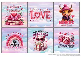 Vorschau - Mal- und Bastelvorlagen - English Quotes Kärtchen mit Sprüchen zum Valentinstag - Seite 3