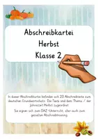 Vorschau - Arbeitsblätter - Abschreibkartei Herbst - Deckblatt