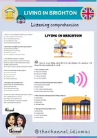 Aperçu - Feuilles d'exercices - LIVING IN BRIGHTON: Listening Comprehension - Page de couverture