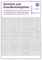 Vorschau - Stationenlernen - Dreiecke und Koordinatensystem - Suchsel - Wortsuchrätsel DAF/DAZ - Seite 3
