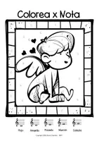 Vista previa - Manualidades / Dibujos para colorear - Color by Note – Cupido San Valentín | Lectura de Notas - página 3