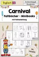 Vorschau - Mal- und Bastelvorlagen - Carnival (Fasching, Karneval) Faltbücher Falthefte - Englisch - Deckblatt