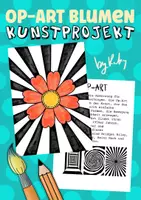 Vorschau - Arbeitsblätter - Op-Art Blumen - Kunstprojekt im Frühling & Sommer - Deckblatt