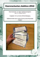 Vorschau - Stationenlernen - Zahlenraum 40 Klammerkarten Addition - Deckblatt