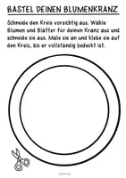 Vorschau - Mal- und Bastelvorlagen - Bastel deinen bunten Blumenkranz - Kunstidee im Frühling - Seite 1
