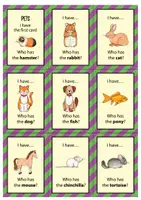 Προεπισκόπηση - Flashcards - Pets: I have... Who has...? (Game) / Κατοικίδια: Έχω... Ποιος έχει...; (Παιχνίδι) - Σελίδα 1