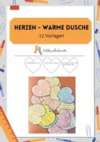 Vorschau - Mal- und Bastelvorlagen - Warme Dusche - Herz Vorlagen - Deckblatt
