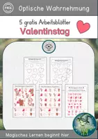 Vorschau - Arbeitsblätter - Optische Wahrnehmung zum Valentinstag - Deckblatt