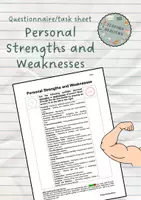 Vorschau - Arbeitsblätter - Questionnaire Personal Weaknesses and Strengths - Deckblatt