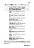 Vorschau - Arbeitsblätter - Questionnaire Personal Weaknesses and Strengths - Seite 1