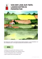 Vorschau - Arbeitsblätter - Von der Linie zur Tiefe — Landschaften in Perspektive zeichnen - Deckblatt