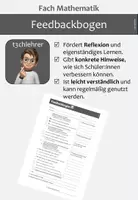 Vorschau - Arbeitsblätter - Feedbackbogen (Mathematik, Klasse 5-10) - Deckblatt