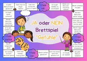 Vorschau - Spiele - DAZ Brettspiel: Ja oder Nein Brettspiel Wortschatz "Gefühle" | Brettspiel deutsch | ja/nein Fragen | ja nein | sinnerfassendes Lesen | lesen ja nein - Seite 3
