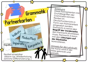 Vorschau - Stationenlernen - Freiarbeitsmaterial: 66 Partnerkarten (Grammatik) - Deckblatt