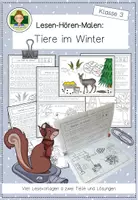 Vorschau - Arbeitsblätter - Partnerlesen: Tiere im Winter (Klasse 3) - Deckblatt