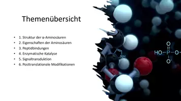 Vorschau - Präsentationen/Tafelbilder - Aminosäuren: Peptidbindungen & Signaltransduktion - Präsentation - Seite 1