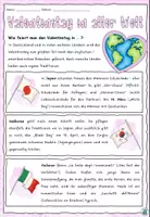 Vorschau - Arbeitsblätter - "Valentinstag in aller Welt" Lesetext mit Aufgaben - Deutsch / DaZ / DaF - Seite 1
