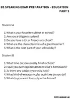 Vista previa - Evaluación - Preliminary / PET / B1 Speaking Exam - Education - página 1