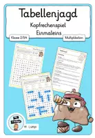 Vorschau - Arbeitsblätter - Tabellenjagd 2 - Einmaleins- Rätsel für die Grundschule - Deckblatt