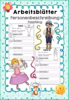 Vorschau - Arbeitsblätter - Arbeitsblätter: Personenbeschreibung (Fasching) - Deckblatt