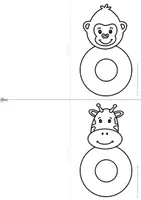 Vorschau - Arbeitsblätter - Pompom-Zootiere Gorilla, Elefant, Nashorn, Giraffe, Tiger - Kunst Grundschule - Seite 3