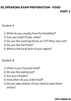 Vorschau - Prüfungsvorbereitung - Preliminary / PET Speaking Exam - Food - Seite 1