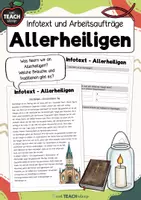 Vorschau - Arbeitsblätter - Infotext - Allerheiligen - Deckblatt