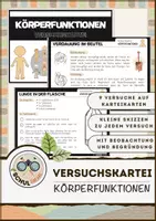 Vorschau - Experimente - Versuchskartei: Körperfunktionen | Experimente | Forschen - Deckblatt