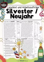 Vorschau - Arbeitsblätter - Silvester/Neujahr-Lesetexte mit Übungsblättern - Deckblatt