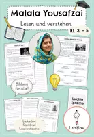 Vorschau - Stationenlernen - Malala Yousafzai Lerntheke - Deckblatt