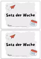 Vorschau - Arbeitsblätter - "Satz der Woche"-Heft - Deckblatt