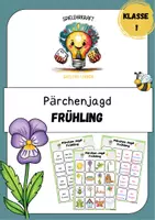 Vorschau - Spiele - Lesespiel "Pärchenjagd - Frühling" - Deckblatt
