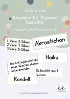 Vorschau - Bildkarten - Tafelmaterial Baupläne Akrostichon, Rondell, Haiku - Seite 1