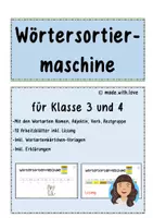 Aperçu - Fiches - Wörtersortiermaschine Klasse 3 und 4 - Page de couverture