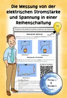 Vorschau - Arbeitsblätter - Reihenschaltung Simulation und Messung der elektrischen Stromstärke und Spannung in einer Reihenschaltung - Deckblatt