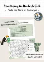 Vorschau - Spiele - Orientierung im Hunderterfeld - Finde die Tiere im Dschungel 🐆 - Deckblatt