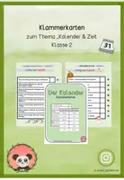 Vorschau - Aufgabenkarten - Klammerkarten & Wissenfragen zum Thema "Kalender & Zeit" Klasse 2 - Deckblatt