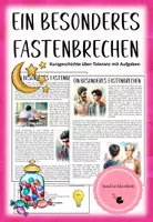 Vorschau - Arbeitsblätter - Ein besonderes Fastenbrechen (Kurzgeschichte zu Toleranz mit Aufgabenpool) Vertretung - Deckblatt