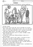 Vorschau - Arbeitsblätter - Lesen, verstehen und malen Frühblüher Klasse 2, 3 4, DaZ, DaF Leseübung, Leseverstehen - Seite 3