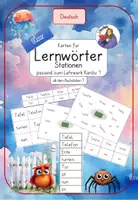 Vorschau - Fördermaterial/Inklusion - Lernwörter-Karten für Stationen, passend zu Karibu 1 - Deckblatt